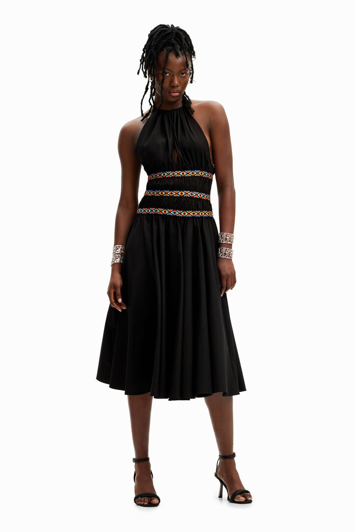 Stella Jean midi halter dress | Desigual