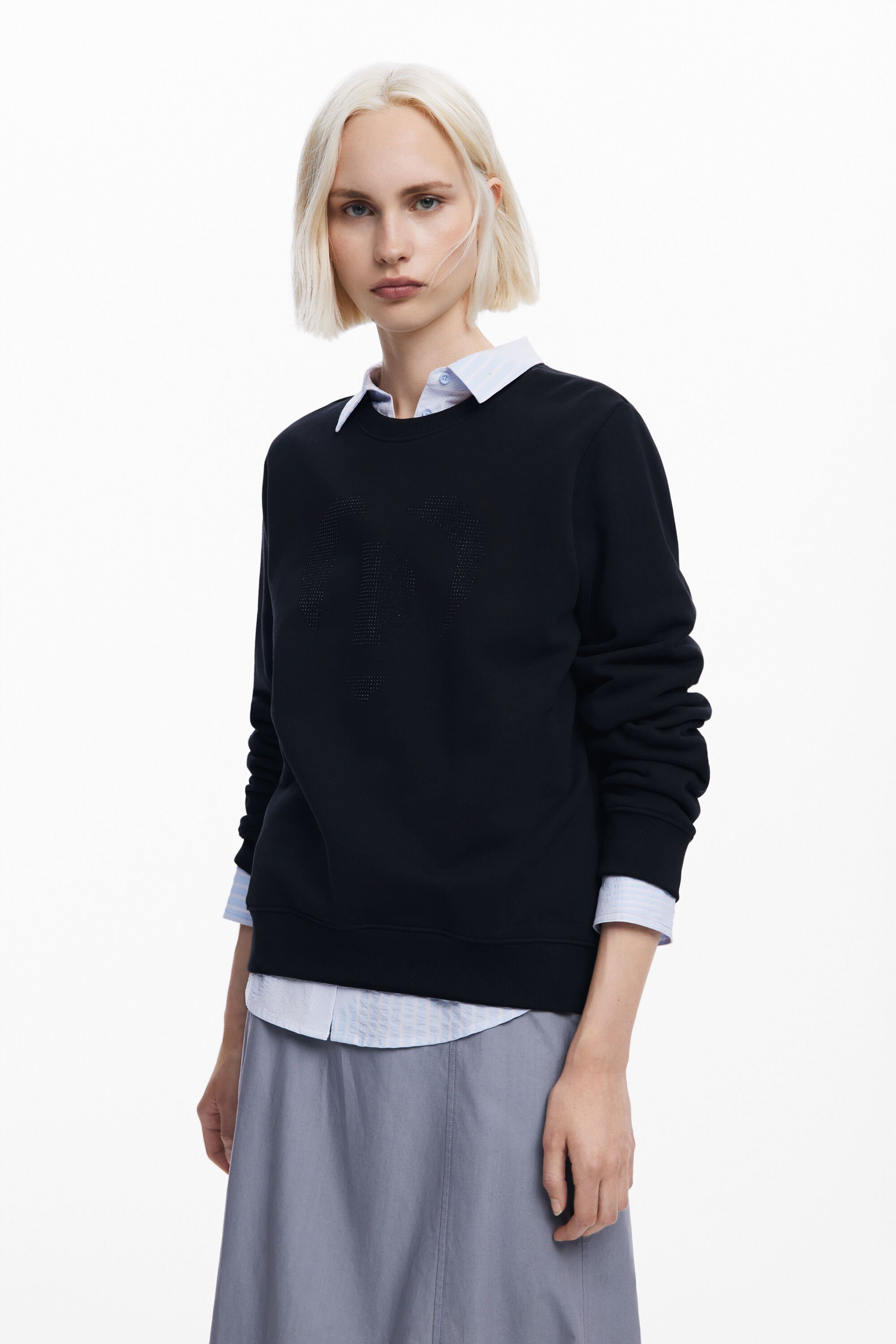 desigual Sweatshirt met strasslogo
