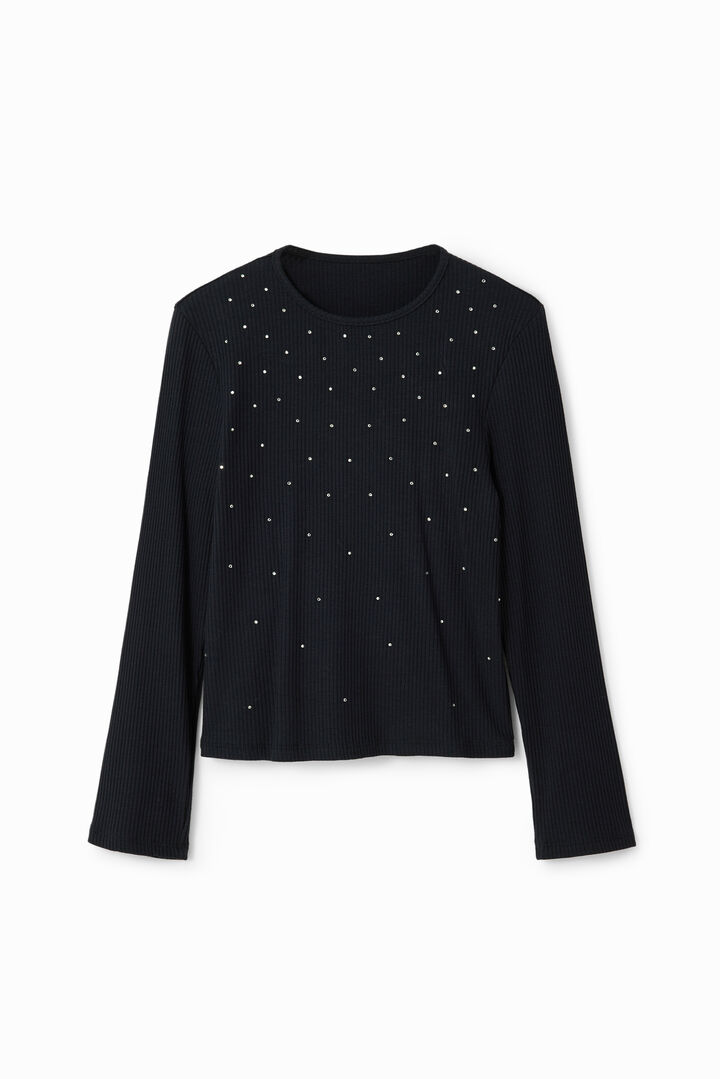 Camiseta canalé strass | Desigual