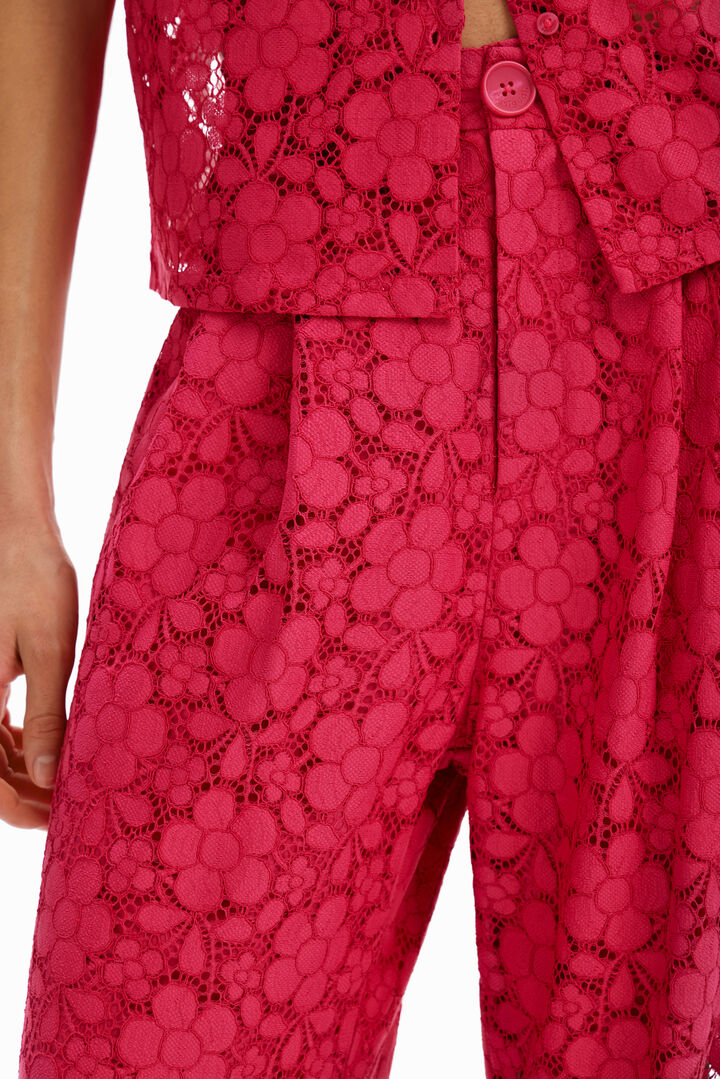 Tailored floral lace trousers | Desigual