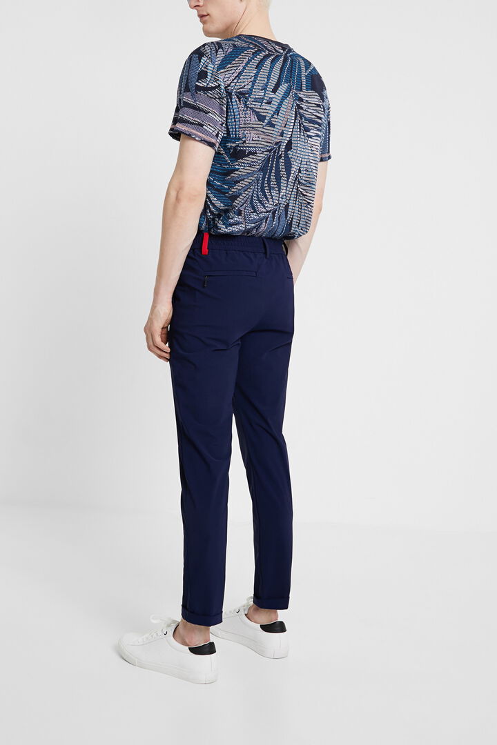 Blue technical fabric trousers | Desigual