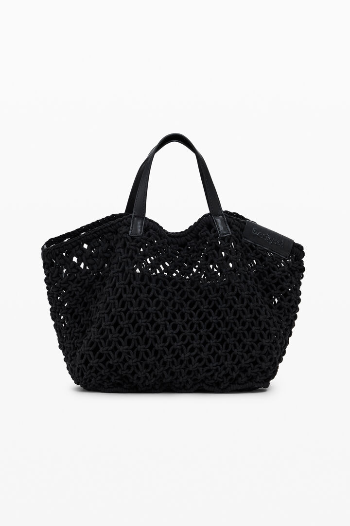 Large crochet shopper bag | Desigual