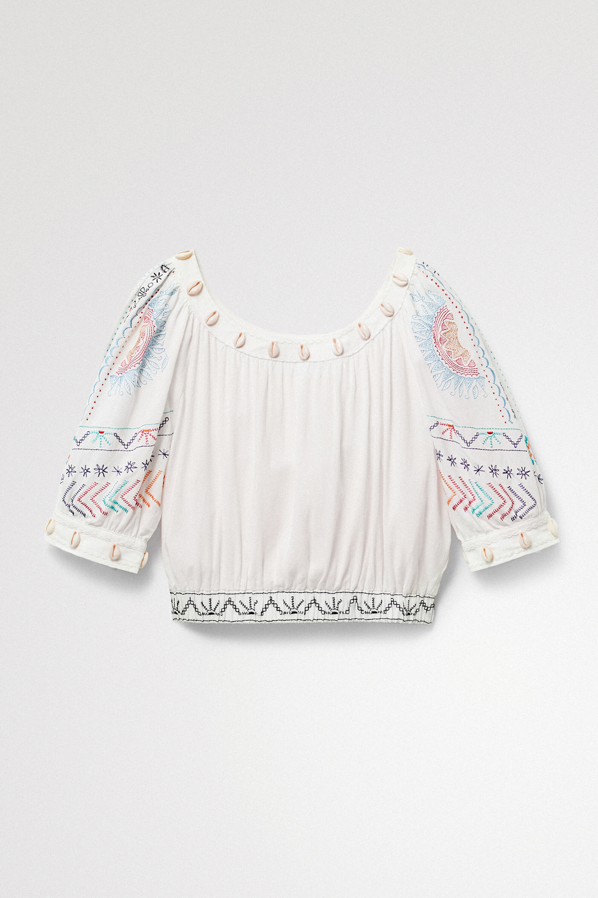 Desigual Cropped Blouse In White