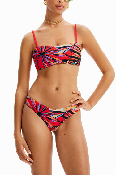 Top biquini bandeau tropical | Desigual