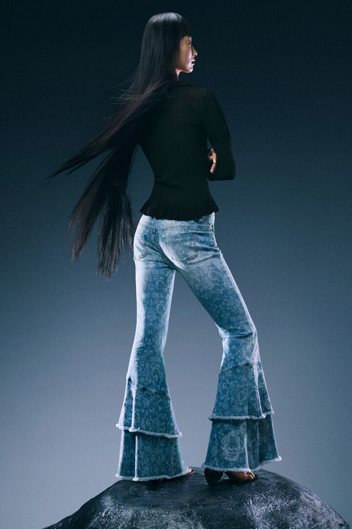 Printed Flare Jeans