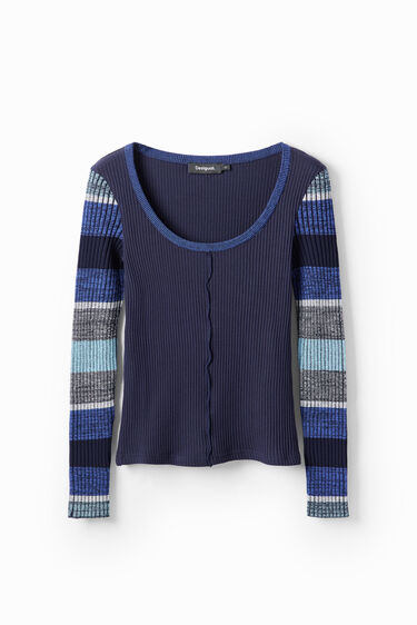 Camiseta manga larga rayas | Desigual
