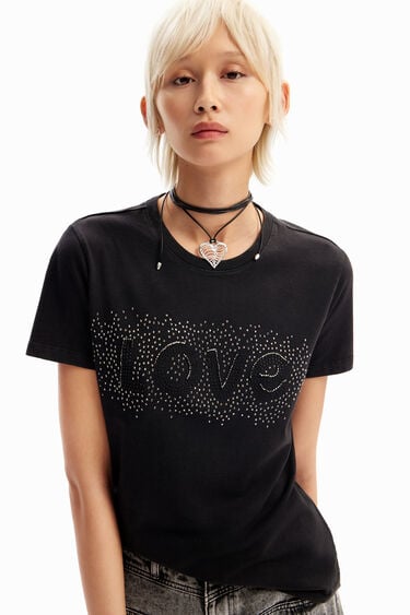 Rhinestone Love T-shirt | Desigual