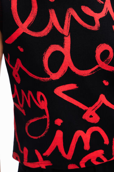 Sleeveless message T-shirt | Desigual