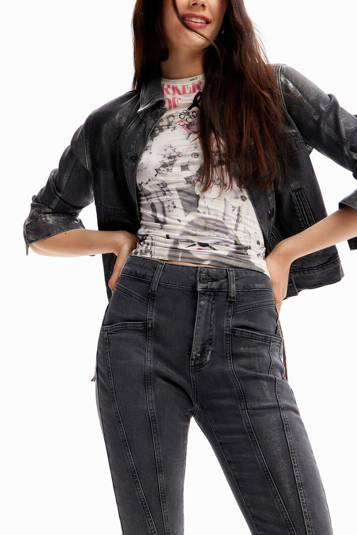 Metallic push-up skinny jeans | Desigual