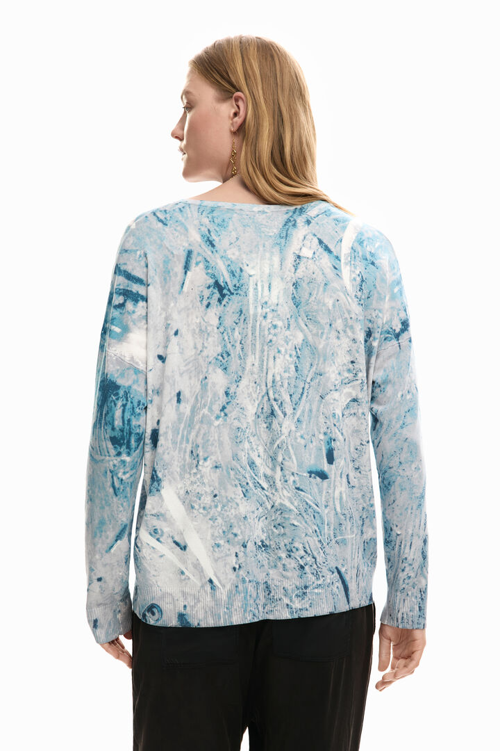 抽象的な柄のVネックセーター | Desigual