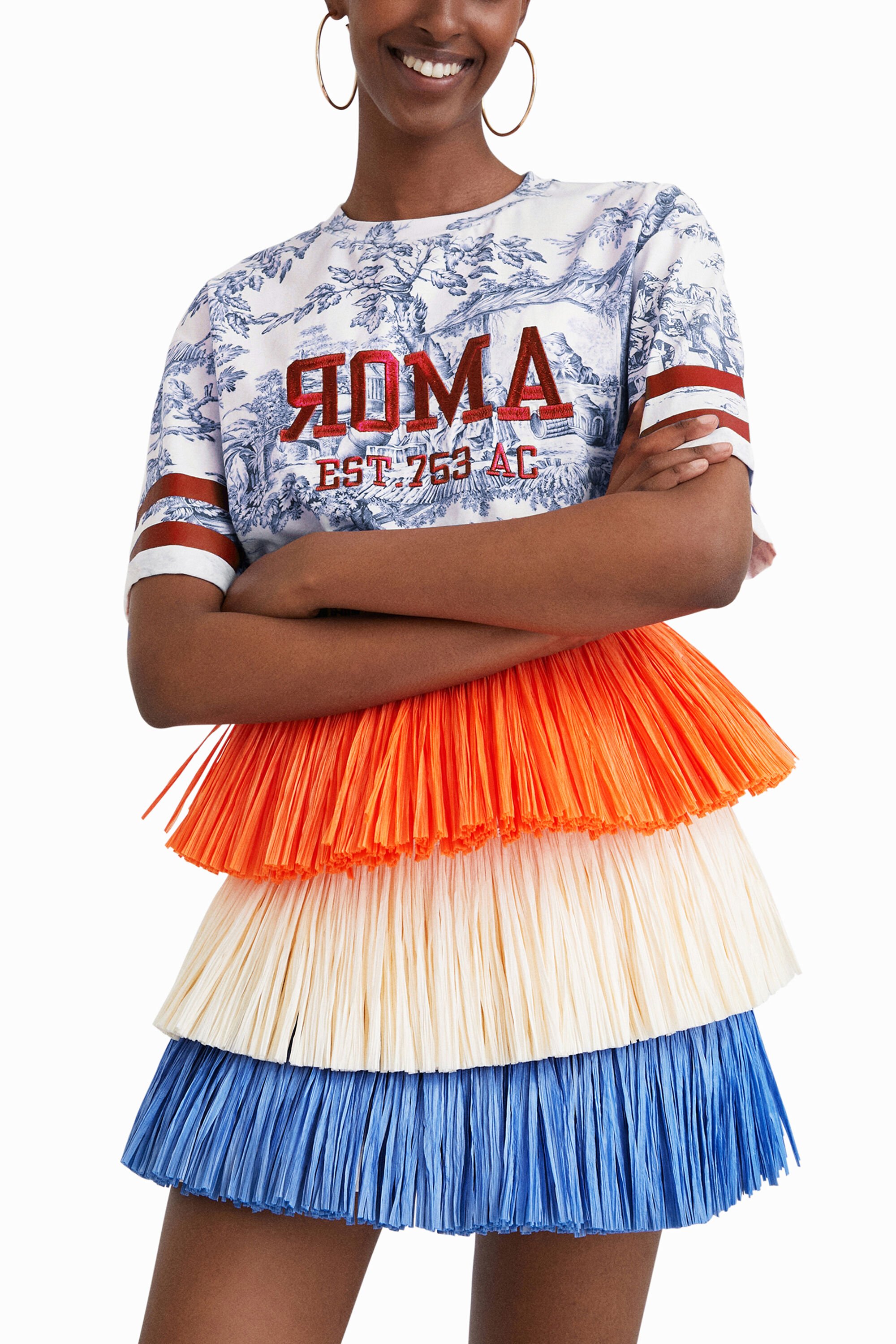 Stella Jean フリンジ ミニスカート | Desigual.com