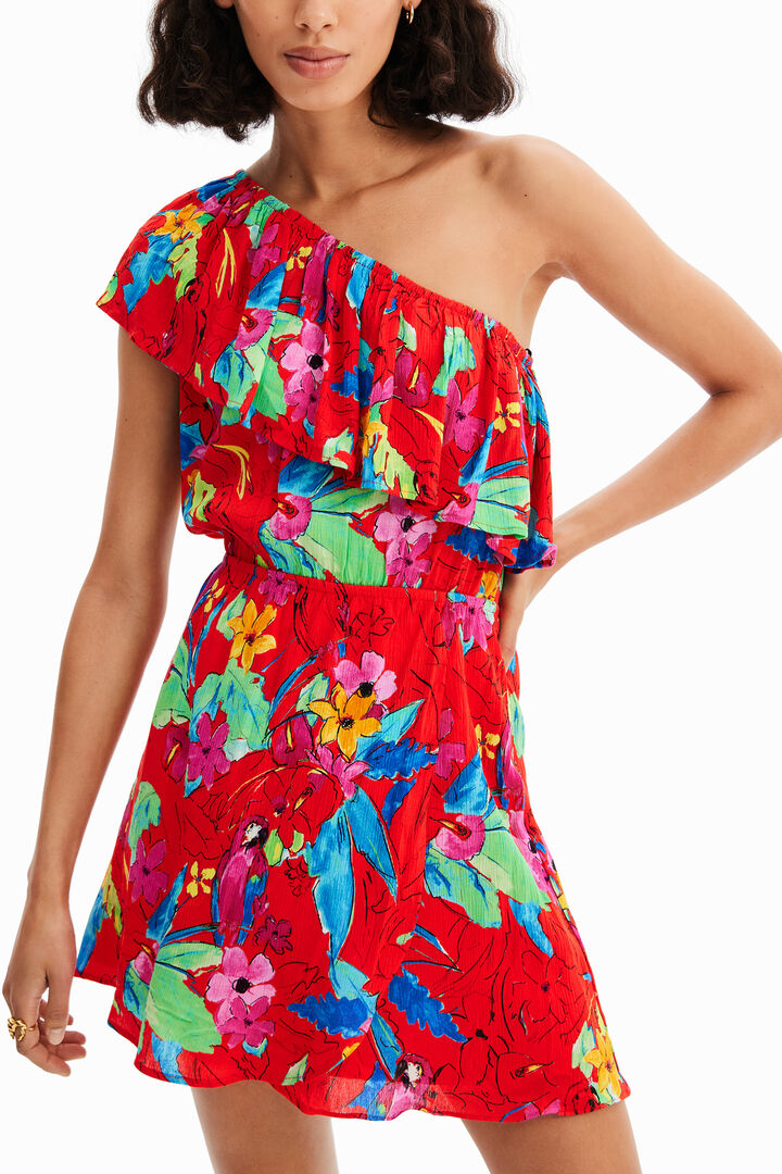 Tropical asymmetric short dress | Desigual