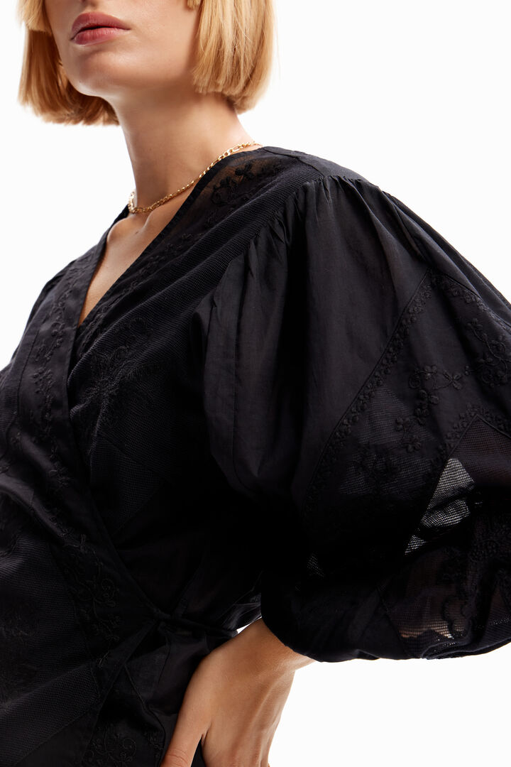 Embroidered wrap blouse | Desigual