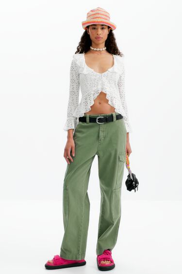 Blusa manga larga volantes | Desigual