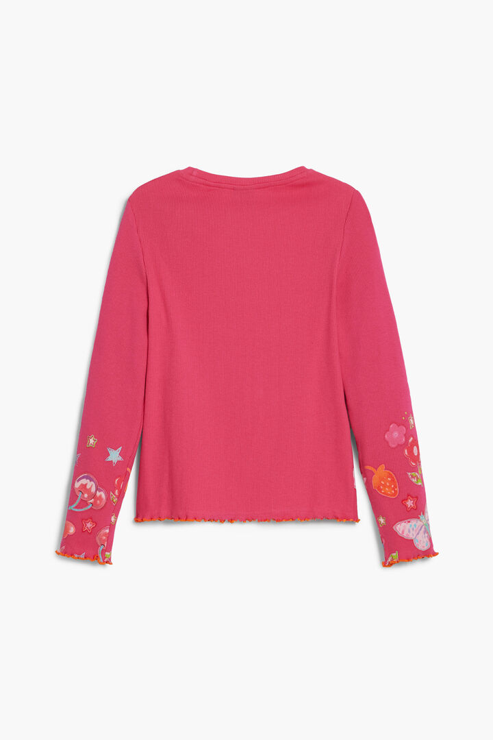 T-shirt à manches longues avec logo fleurs | Desigual