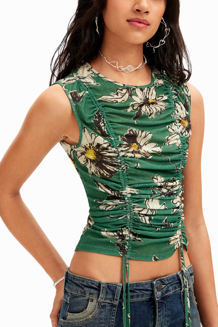 Majica s naborima s cvjetnim motivima | Desigual