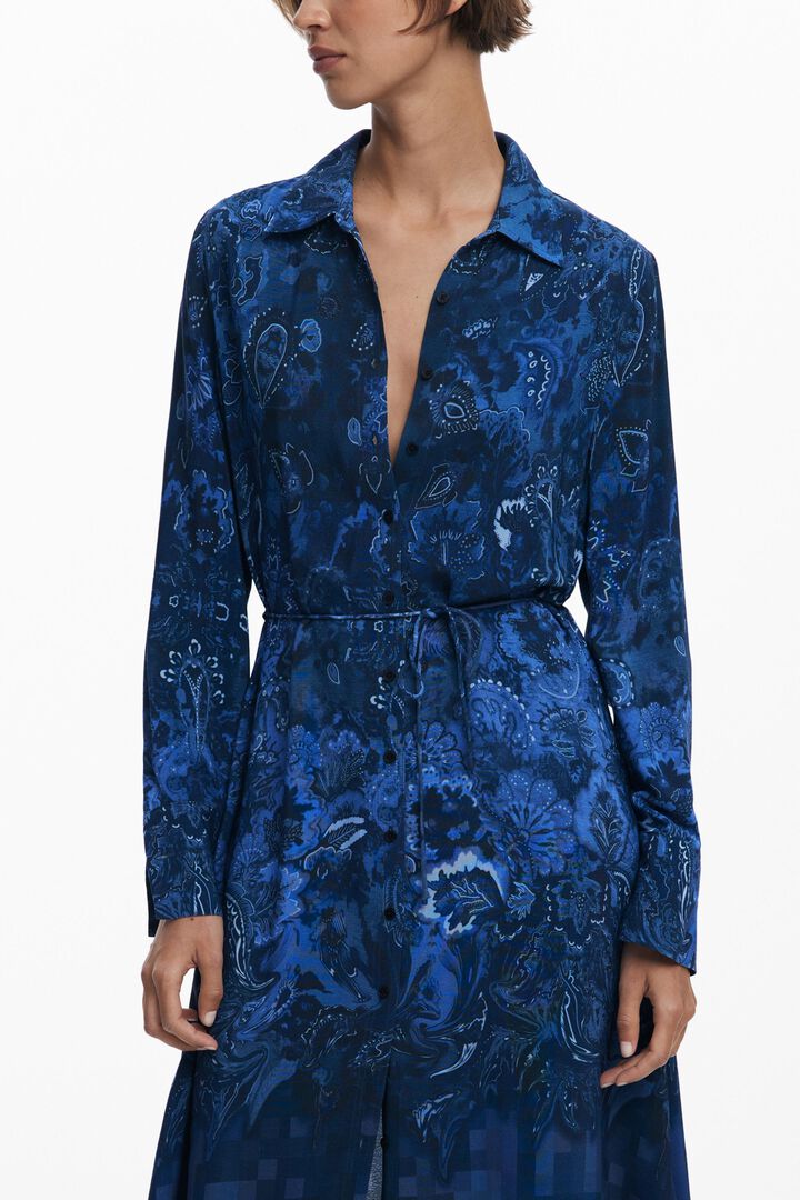 Paisley shirt dress