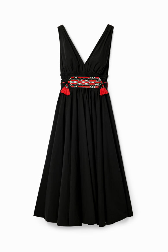 Stella Jean belted midi dress