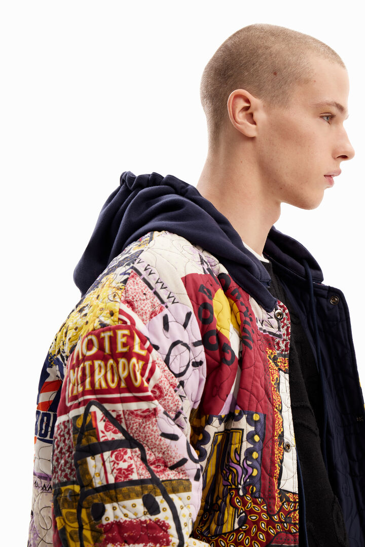 Reversible patchwork quilted jacket | Desigual