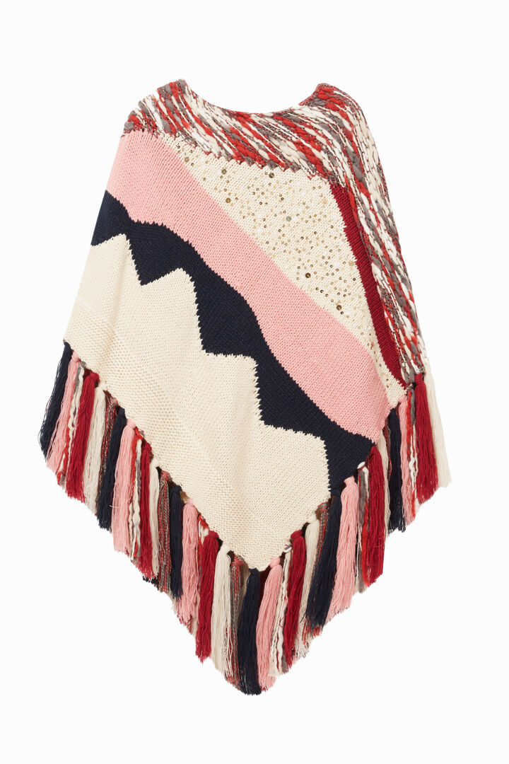 Knit patch poncho | Desigual