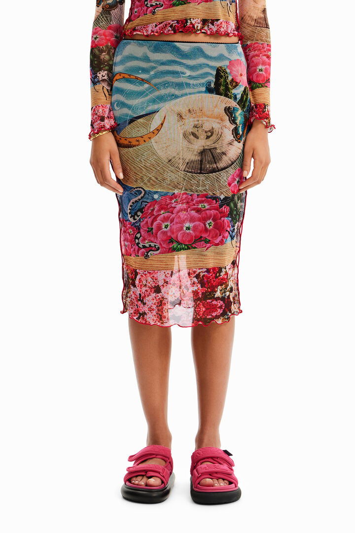Falda midi slim tul | Desigual