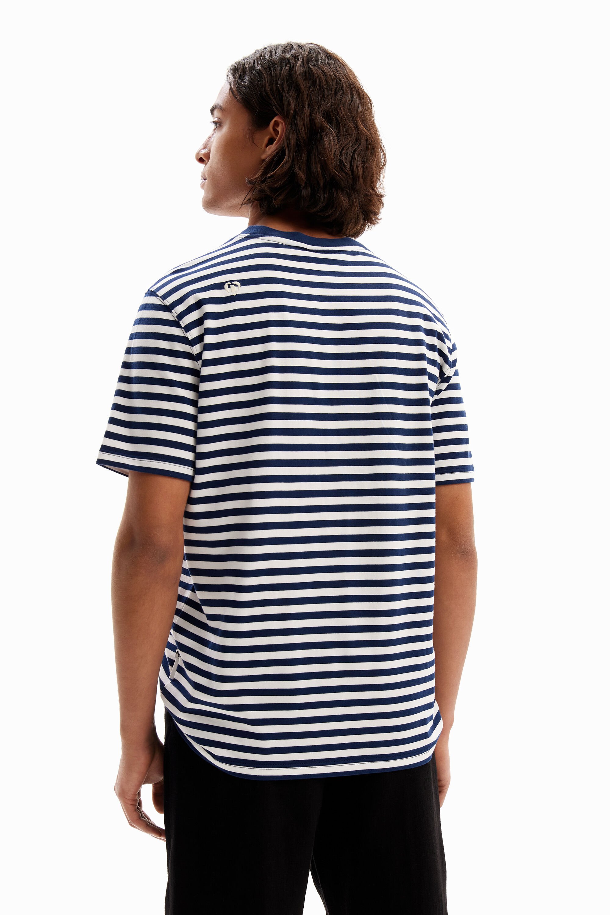 Shop Desigual Spiral T-shirt With Logo In Blue