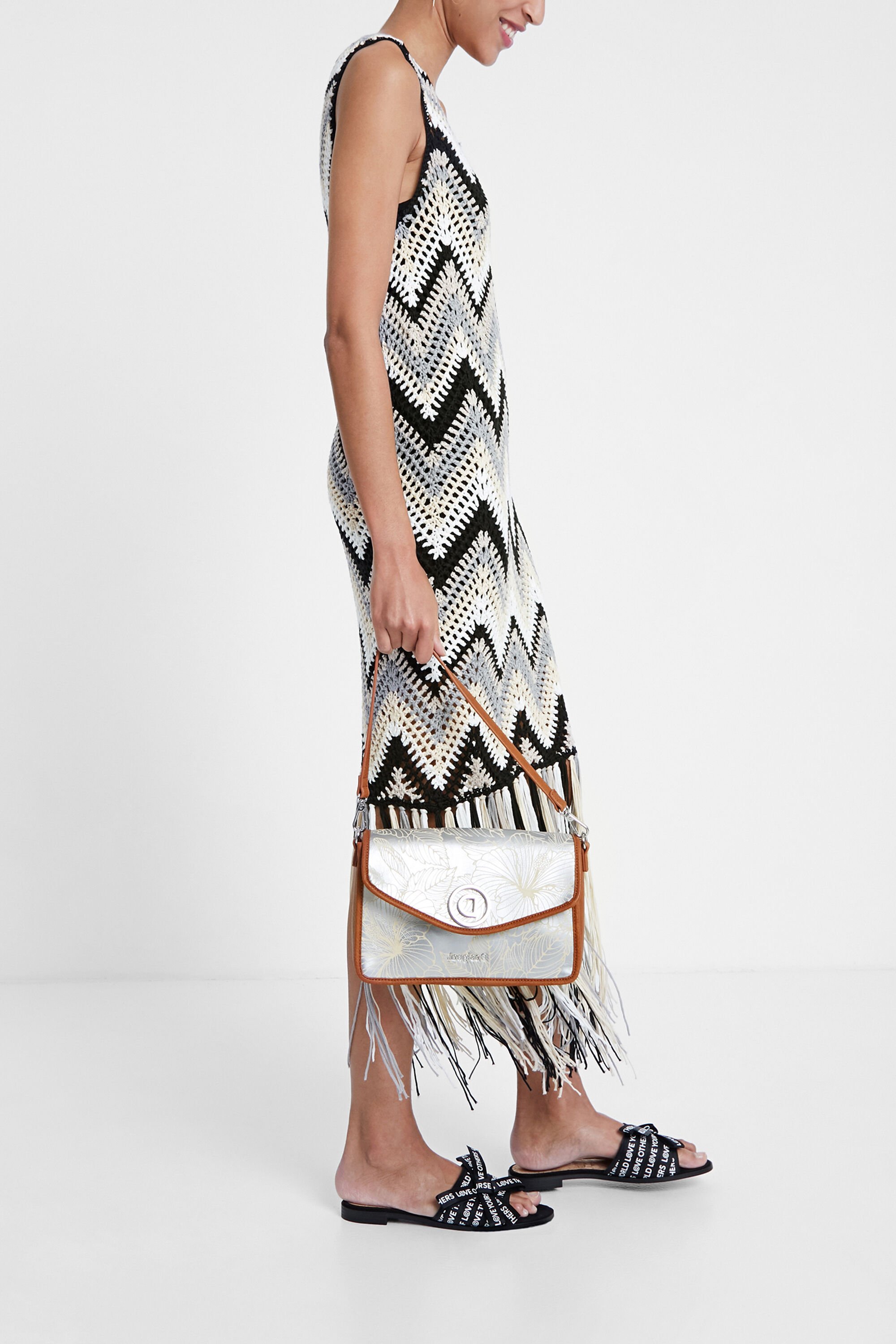 Sac desigual argenté clearance