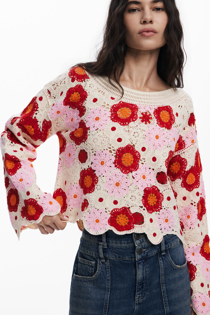 Vícebarevný háčkovaný top | Desigual
