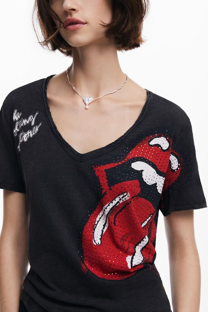 Rhinestone The Rolling Stones T-shirt | Desigual