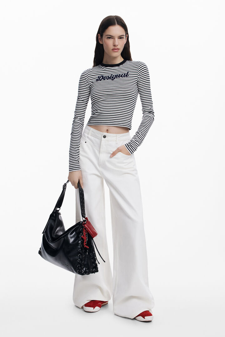 Bolso brillante trenzado grande | Desigual