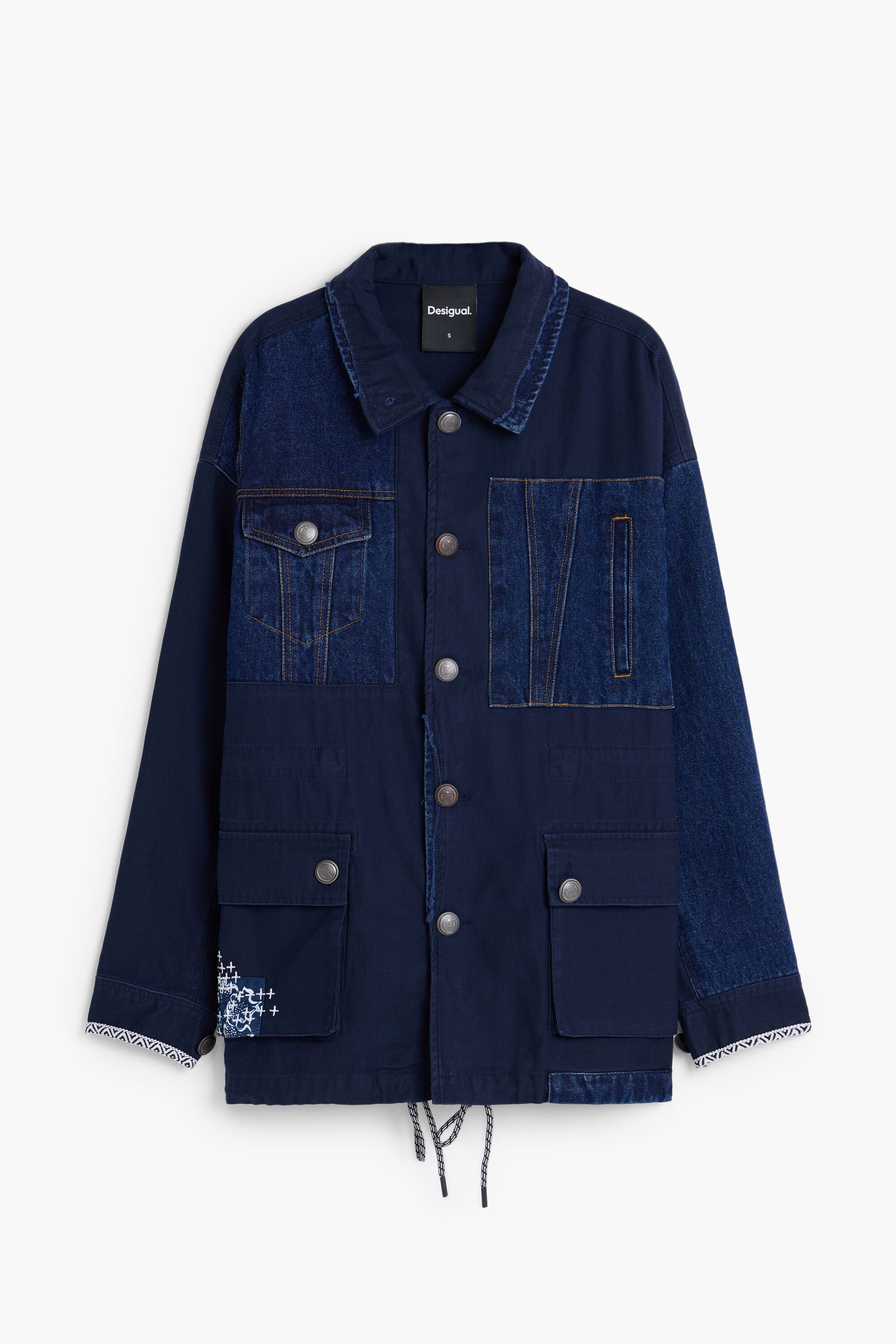 Desigual, Abrigo 100% Algodón, Algodon, Azul
