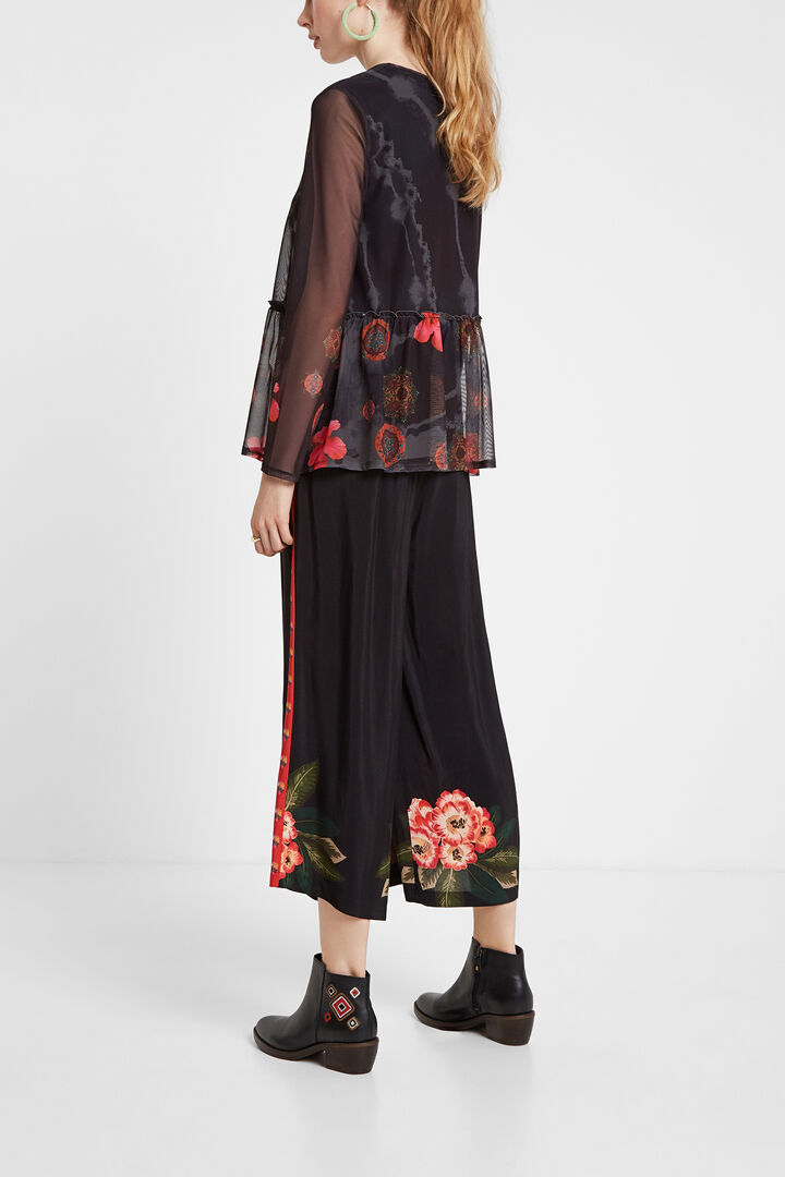 See-through floral T-shirt | Desigual