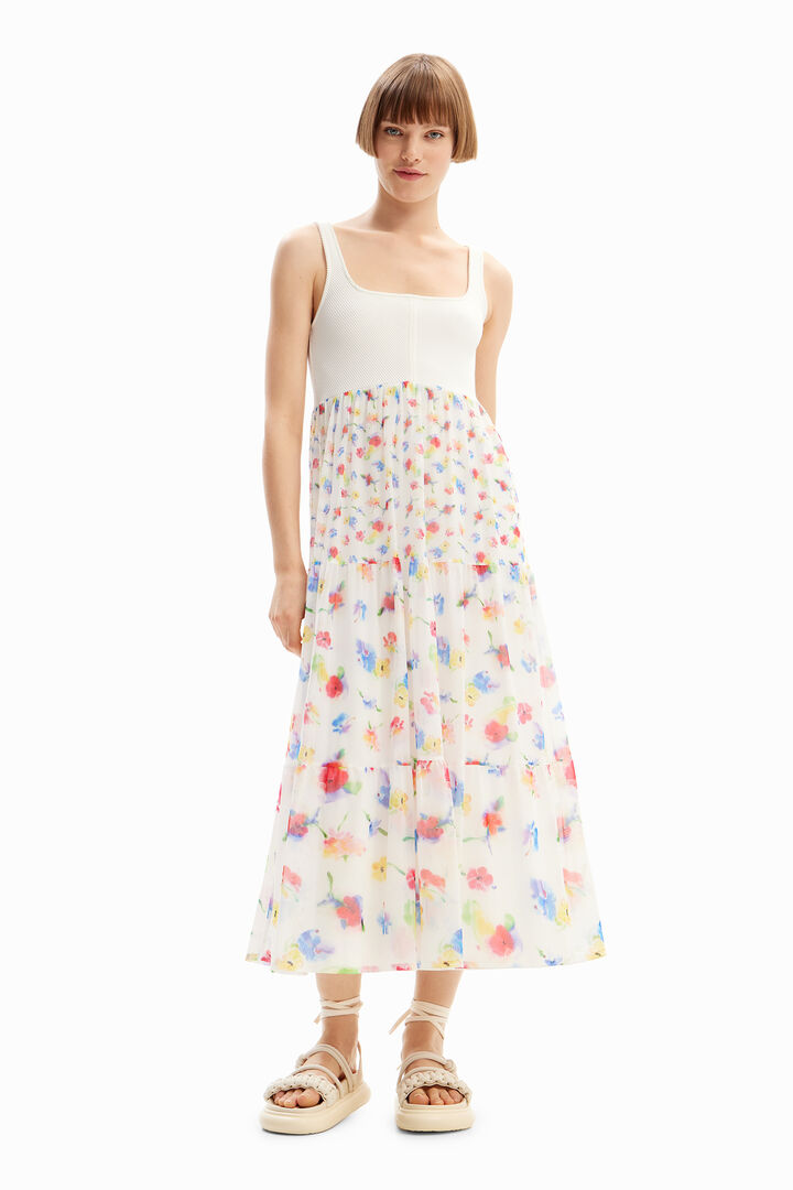 Combination floral midi dress | Desigual