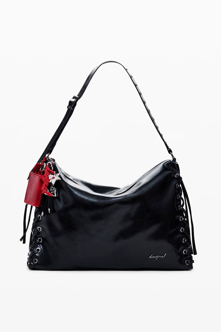 Large shiny woven bag