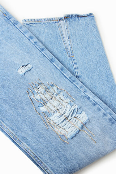 Jean wide leg strass | Desigual