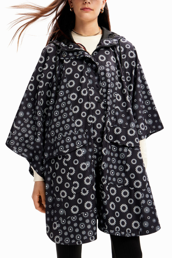 Geometric hooded raincoat | Desigual