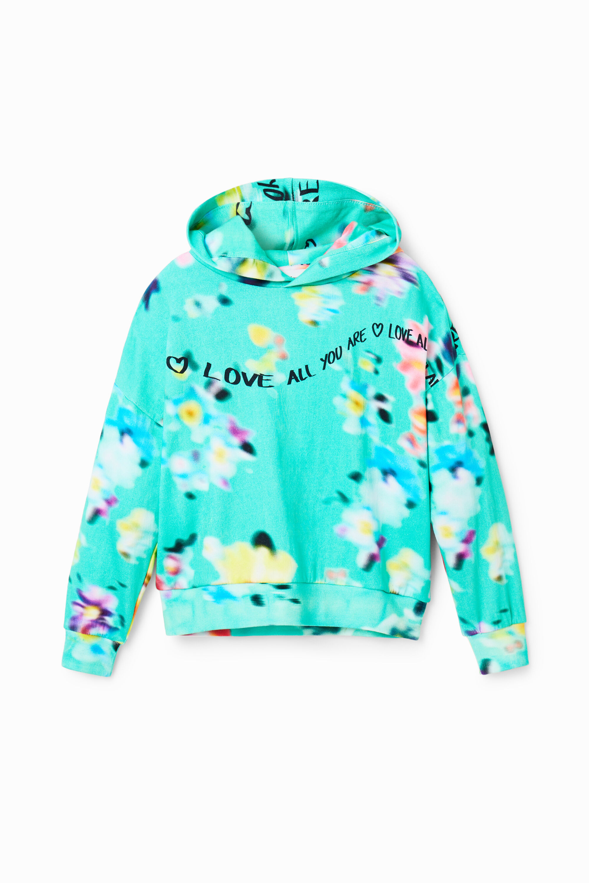 Desigual Oversized sweatshirt met onscherpe print - GREEN