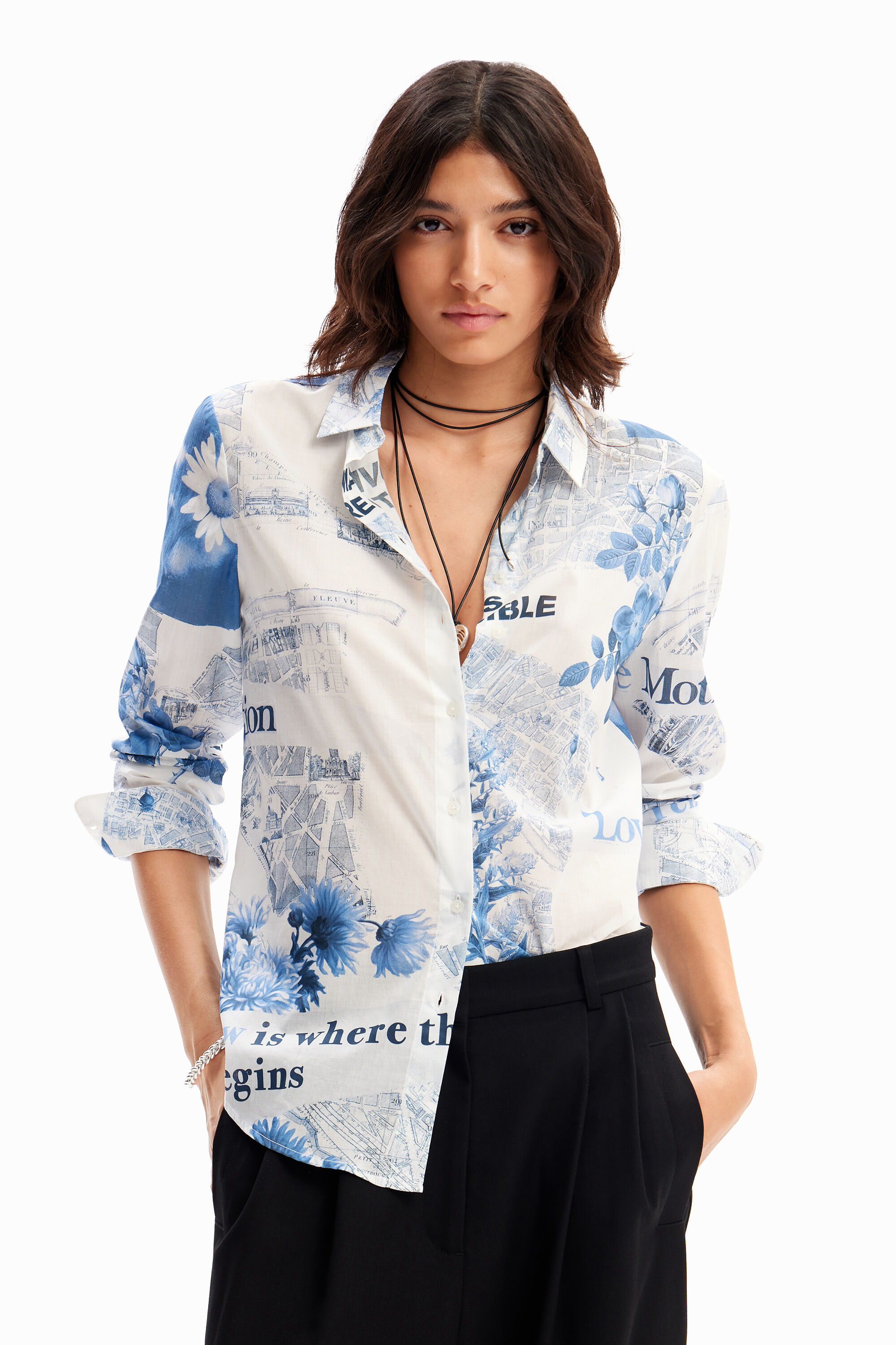 Camisa ligera mapas de mujer I Desigual