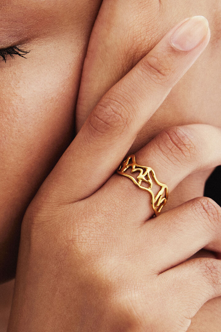 Zalio gold plated message ring