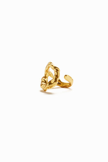 Zalio gold plated letter O ring | Desigual