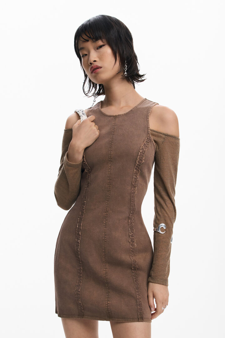 Vestido combinado denim