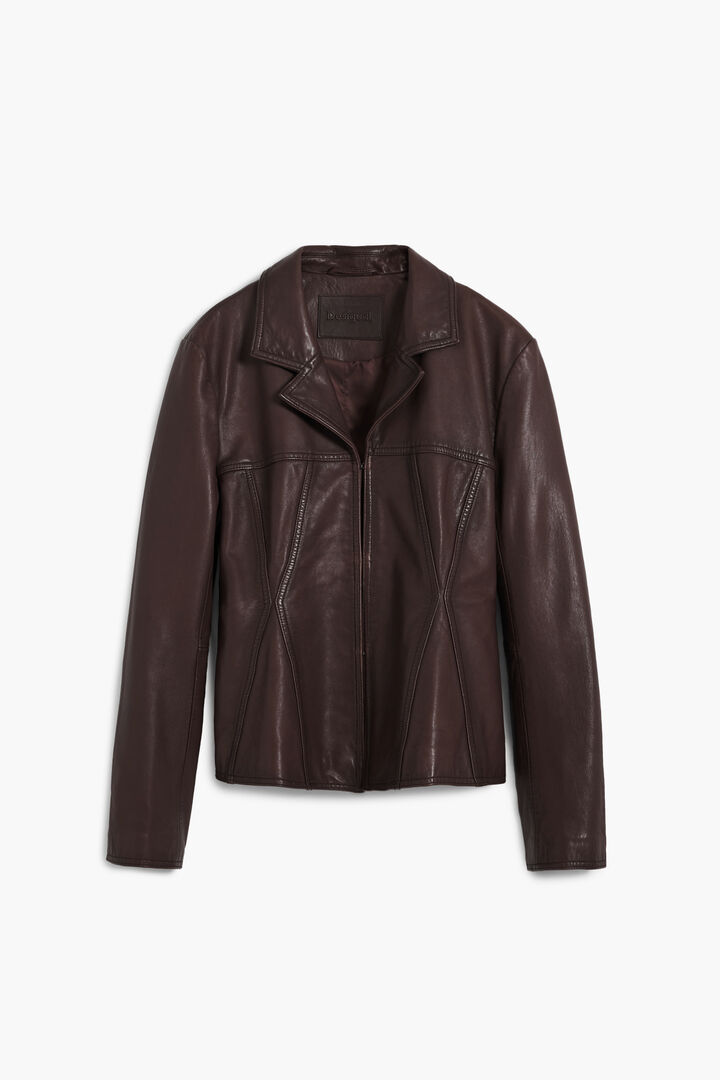 Giacca biker in pelle con peplum | Desigual