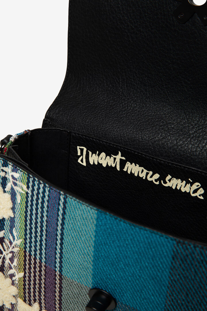 Tartan embroidered sling bag | Desigual