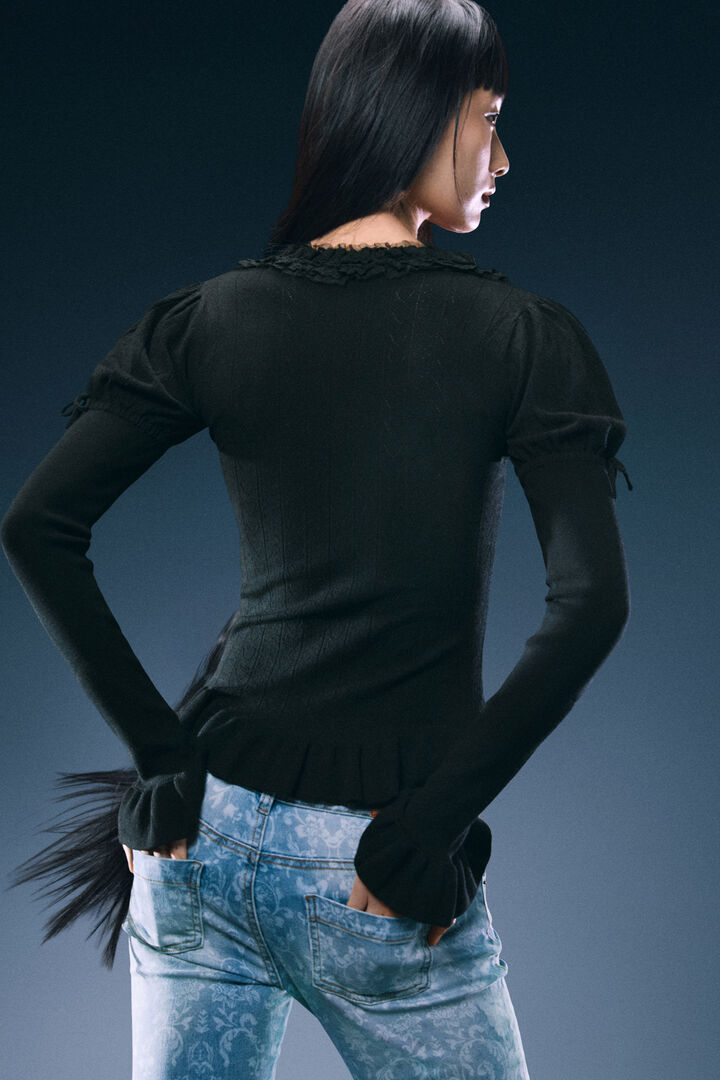 fine ribbed knit sweater