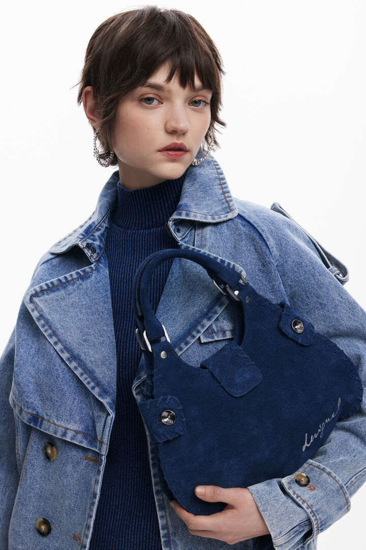 Medium woven leather bag | Desigual