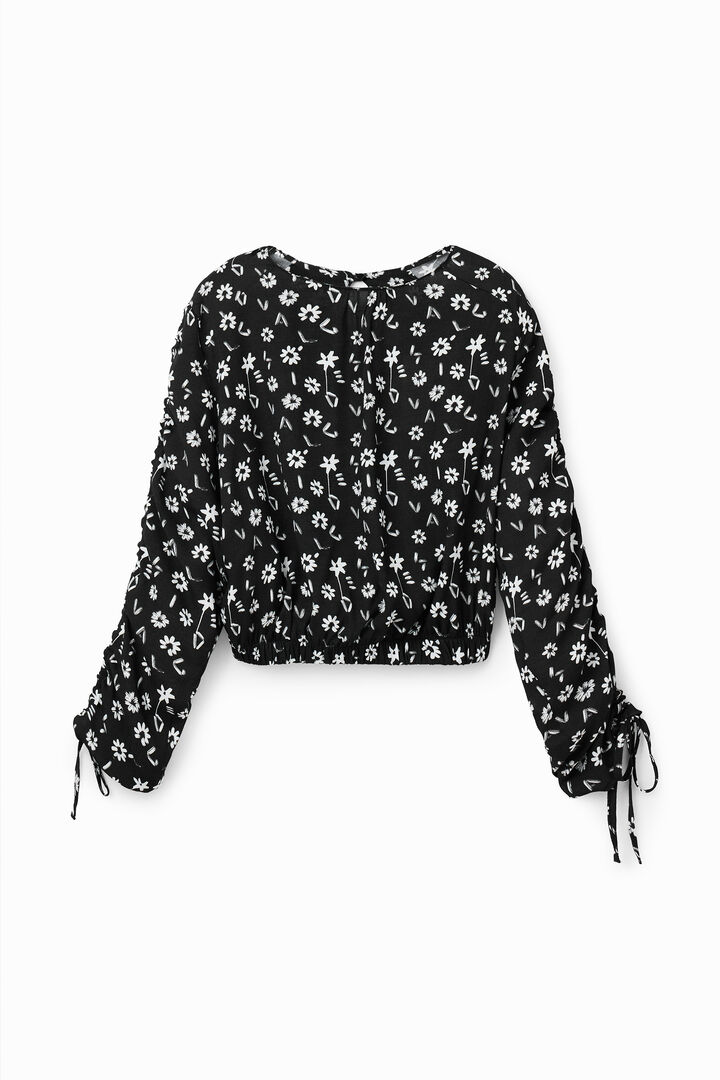 Blusa corta fiori arricciati | Desigual