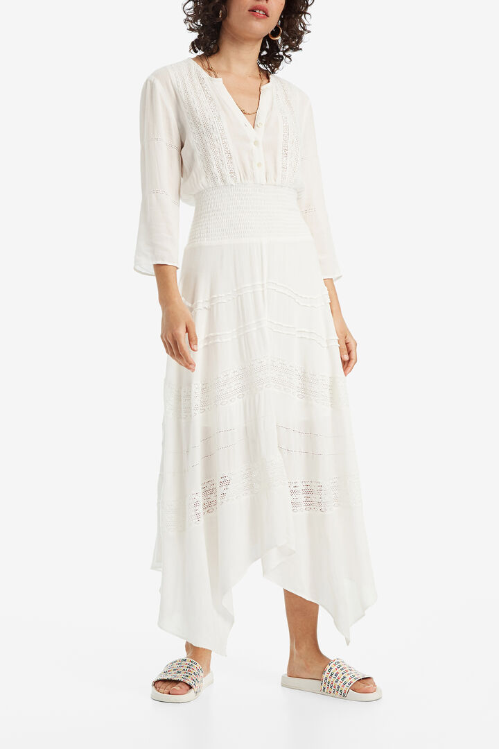 Robe longue broderie anglaise | Desigual