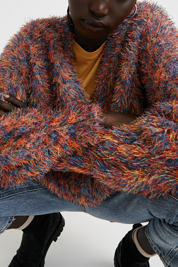 Chaqueta efecto pelo colores | Desigual