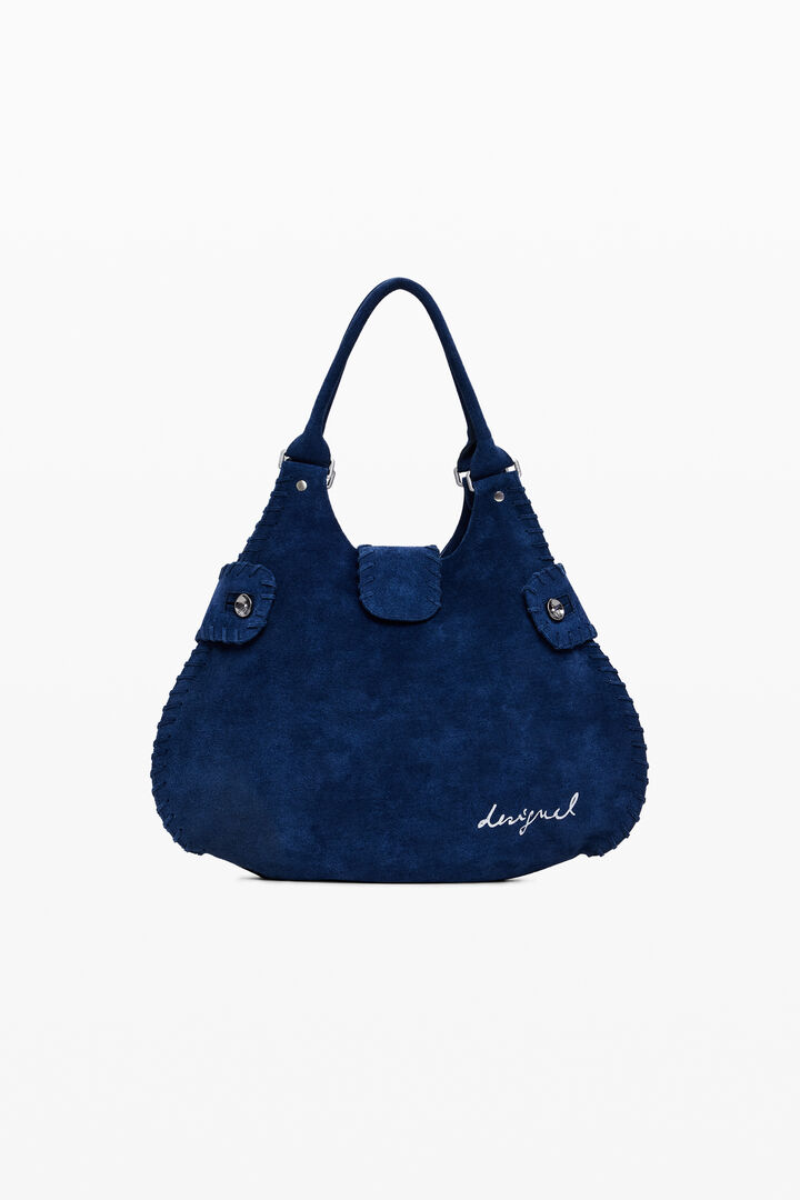 Medium woven leather bag | Desigual