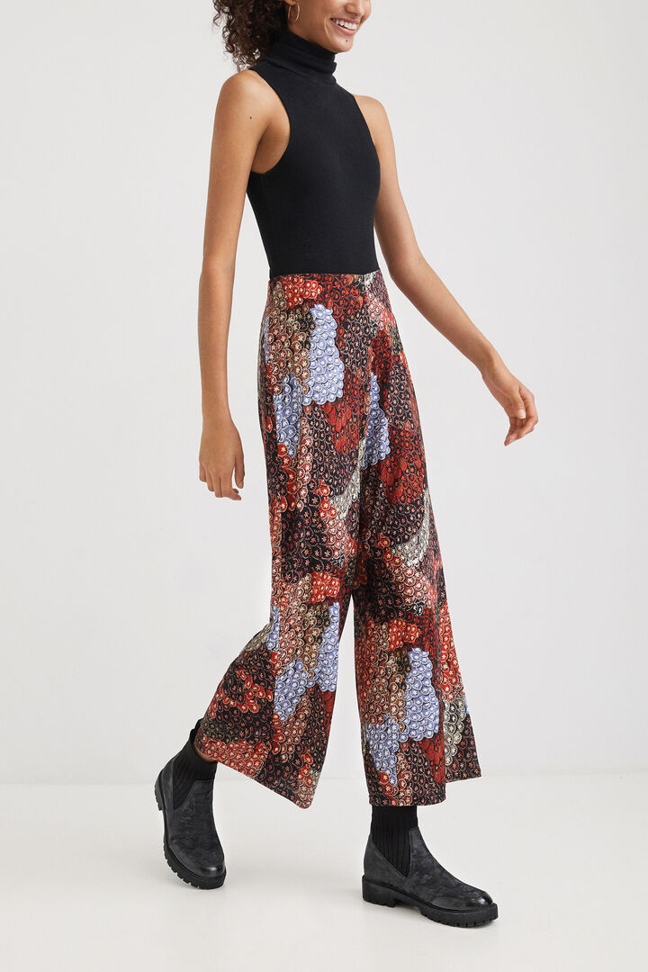 Wide print trousers | Desigual